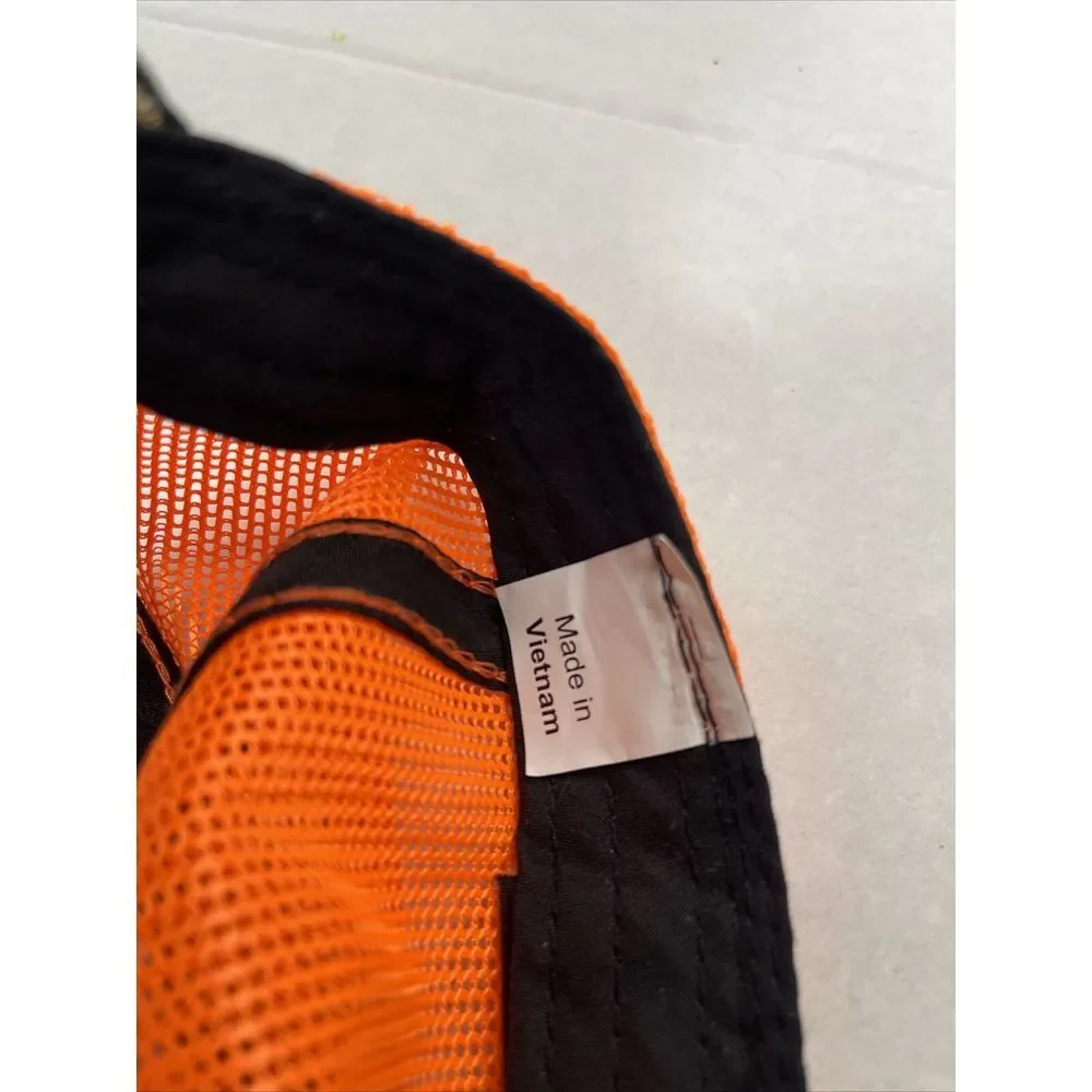 Cap Hat Camo Neon Orange Mesh C&F(bank) Embroidered Adjustable‎